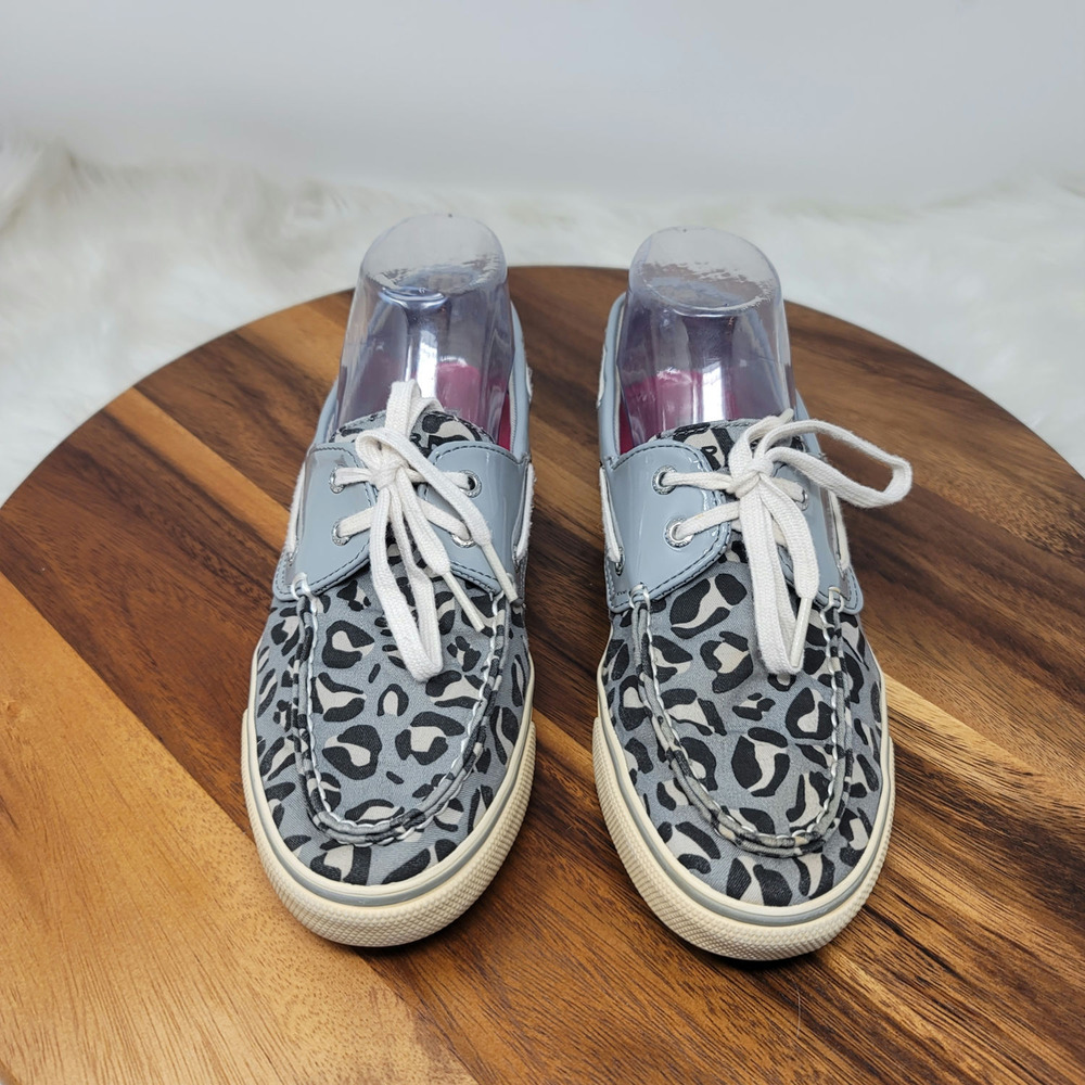 Sperry Top Sider Gray/Black Animal Style Shoes 8M